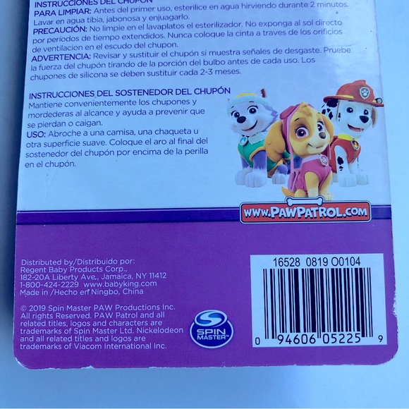 3/$15 NEW PAW PATROL Pacifier & Holder SKYE Nickelodeon Baby 0+months PINK - Picture 7 of 16
